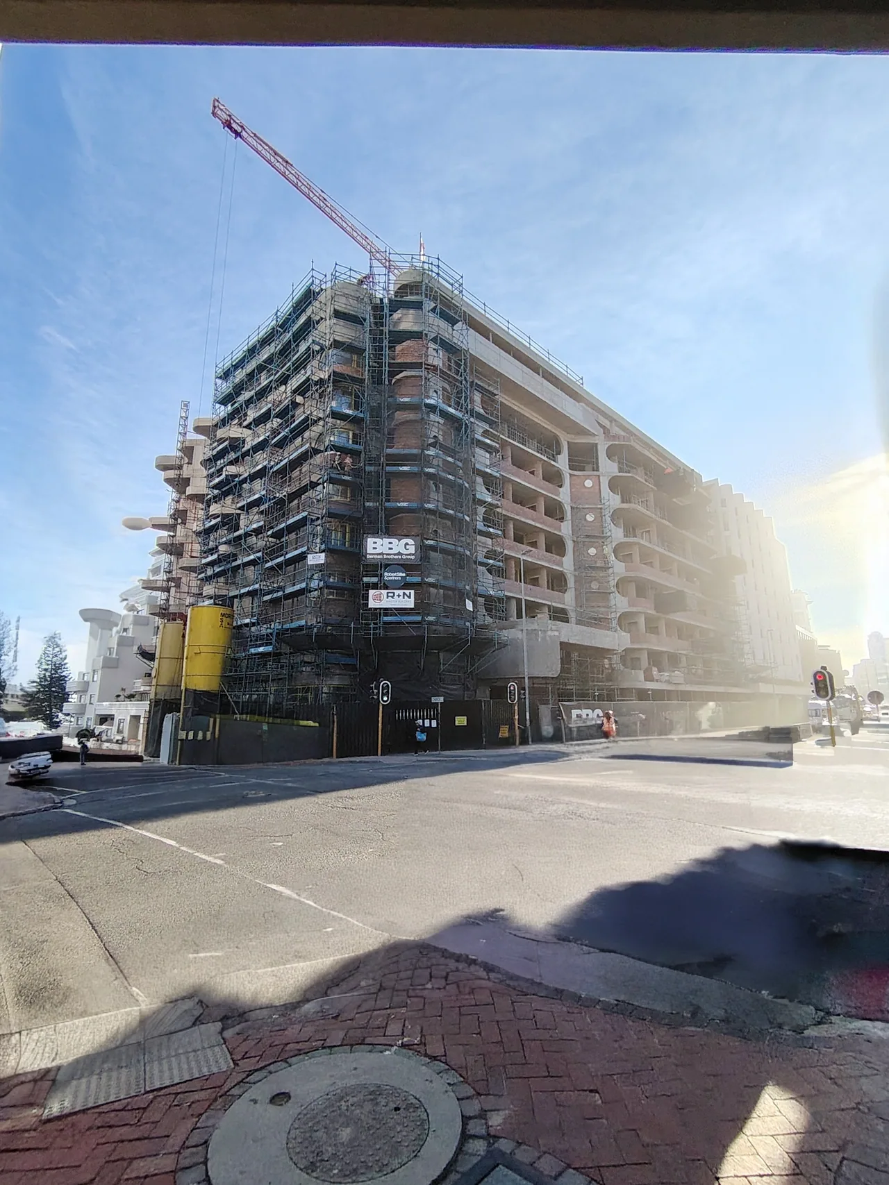 The Cole exterior and scaffolding during construction