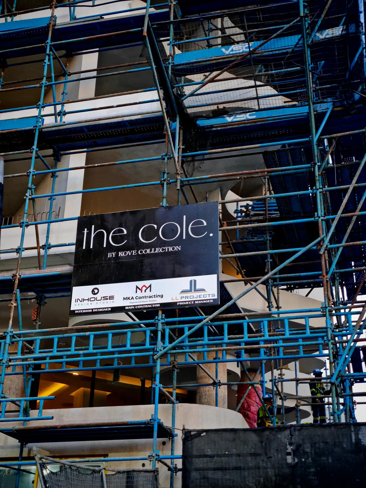 Facade works and project signage